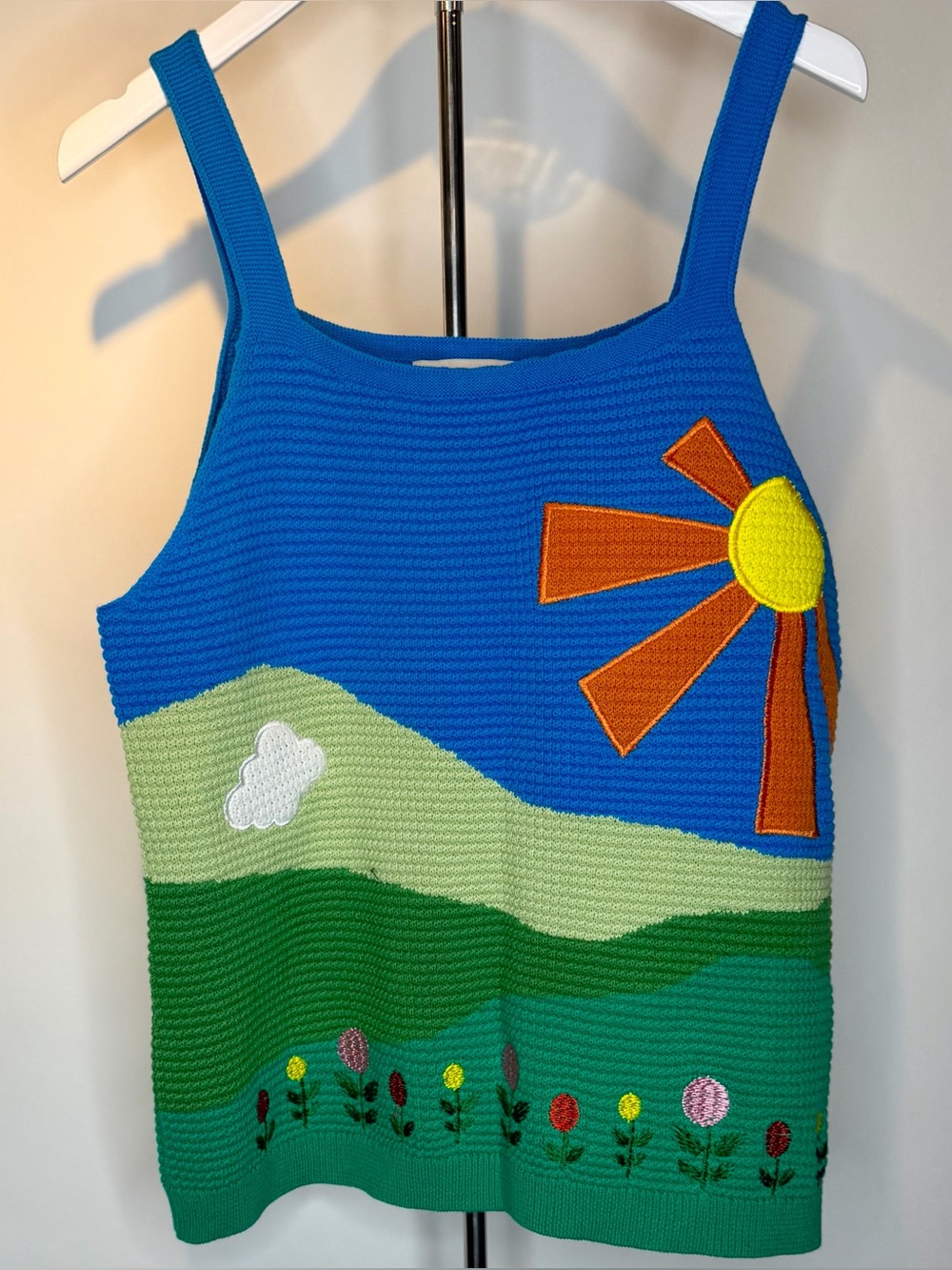 Stella McCartney Kids Girl’s Blue Sunshine Knit Sweater Vest Tank Top NWOT